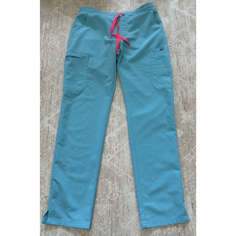 FIGS Yola Skinny Scrub Pants Neon Blue Women's Style TW2000R Size Small - Picture 4 of 10